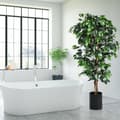 Miniatyrbillede 7 af 8: Kunstig træ, 6 fod kunstig ficus silkestræ, 71", grøn