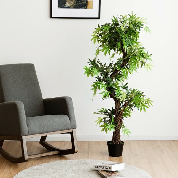 Konstgjord bonsai, 5 fot Keel Red VineGreen Leaves, Grön