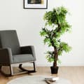 Miniatyrbild 3 av 8: Konstgjord bonsai, 5 fot Keel Red VineGreen Leaves, Grön