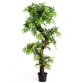 Miniatyrbild 4 av 8: Konstgjord bonsai, 5 fot Keel Red VineGreen Leaves, Grön