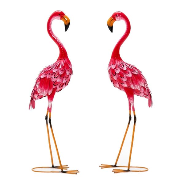 Havefigur Sæt, Flamingo Dekoration 2-delt, 20x27x89 cm