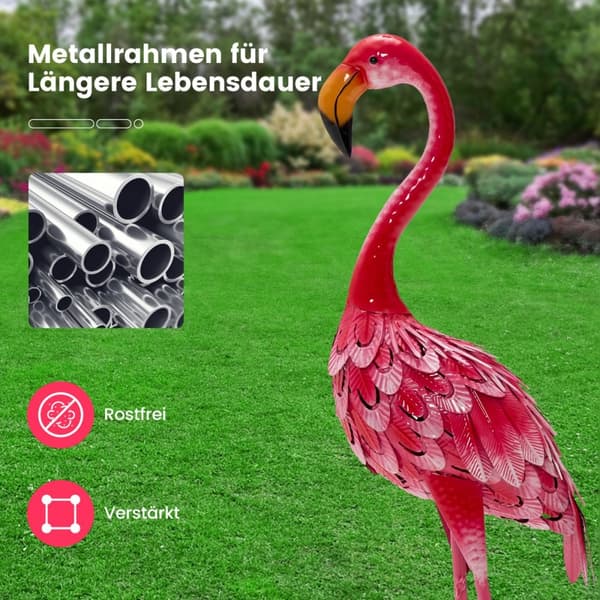 Havefigur Sæt, Flamingo Dekoration 2-delt, 20x27x89 cm