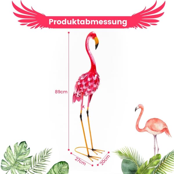 Havefigur Sæt, Flamingo Dekoration 2-delt, 20x27x89 cm