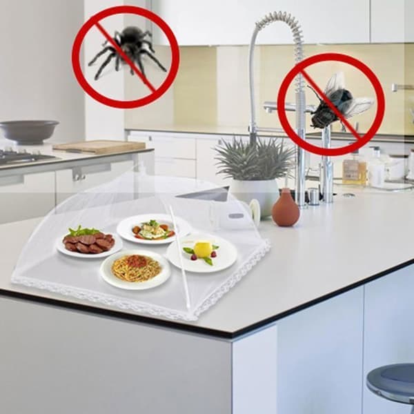 2 st Cloche Alimentaire Pliable Anti-Fluga Matnät Tält Paraply, Skyddande Tårta Täckning