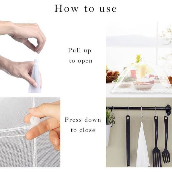 2 st Cloche Alimentaire Pliable Anti-Fluga Matnät Tält Paraply, Skyddande Tårta Täckning