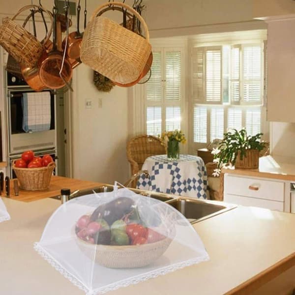 2 st Cloche Alimentaire Pliable Anti-Fluga Matnät Tält Paraply, Skyddande Tårta Täckning