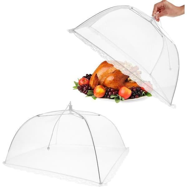 2 st Cloche Alimentaire Pliable Anti-Fluga Matnät Tält Paraply, Skyddande Tårta Täckning