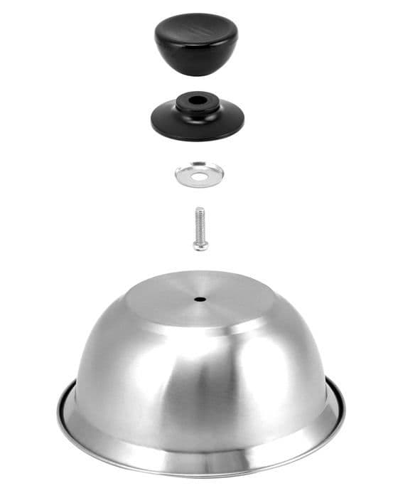 Qwork serveringsklocka - WD9571 - Set med 3 Burger Cooking Bells, rostfri matklocka, 16 x 10 cm, för Burger, Steak
