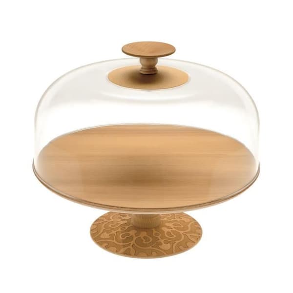 Alessi MW24 Klädd i trä - Cloche Transparent Cloche-Lid