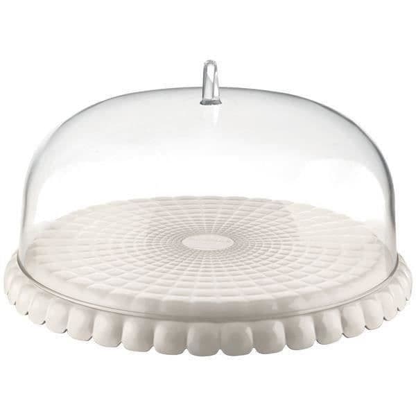 GUZZINI Tårtfat + Tiffany Cloche - D.30 x H.16 cm - Vit