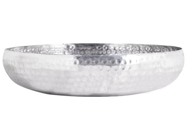 Dekorativ skål Sølv Metal Rund Moderne Stue Glamourøst Design