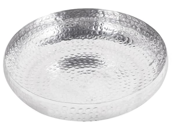Dekorativ skål Sølv Metal Rund Moderne Stue Glamourøst Design