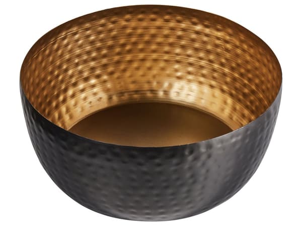 Dekorativ Skål Sort og Guld Malet 31x28x14 cm Rundt Mønster Accent Boligindretning Tilbehør Glamourøs Design