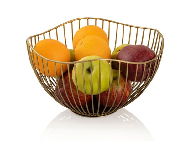 Fruktskål Ø 25 h 14 cm Brödkorg Set 2 Metall Svart