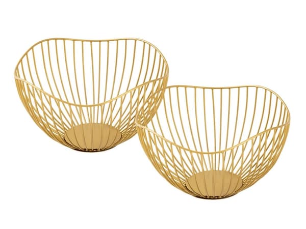 16-delad fruktskål metall Ø 25 h 14 cm Brödkorg Set