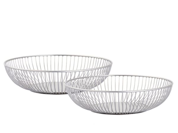 Brödkorg 12 st Metal Ø 28 x 7 cm Set 2 x 6 ve fruktskål svart