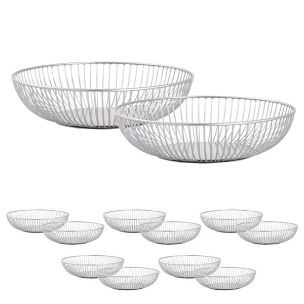 Brödkorg 12 st Metal Ø 28 x 7 cm Set 2 x 6 ve fruktskål svart