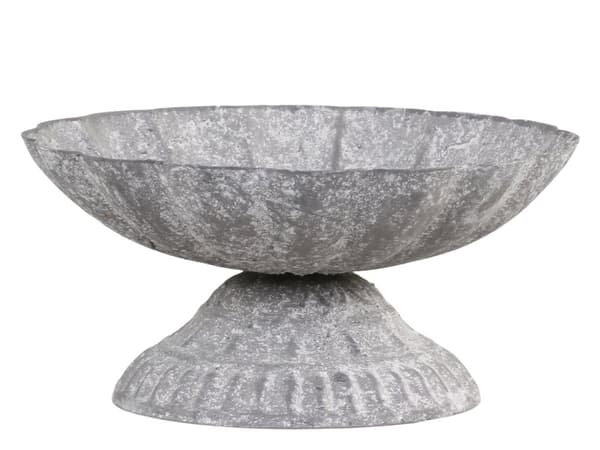 Skål på fot, antik zink Chic Antique