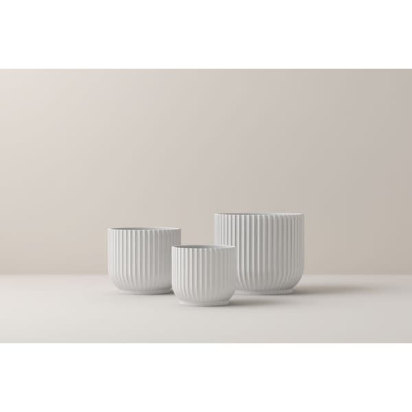 Lyngby Flower Pot White, H 13cm - Lyngby Porcelæn