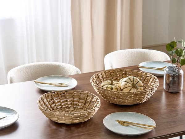 Koristekulho luonnonväri 2 kpl vesihyasintti pyöreä käsintehty punottu boho