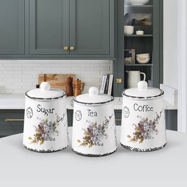 S?T MED 3 KERAMISKE BEHOLDERE TIL KAFFE, TE OG SUKKER MAESTRO MR-20049-03CS