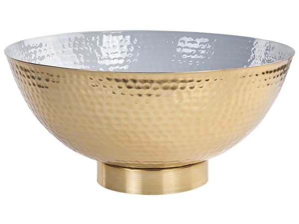 Sæt med 3 dekorative skåle Guld Metal Hammer Finish Rund Skål Design