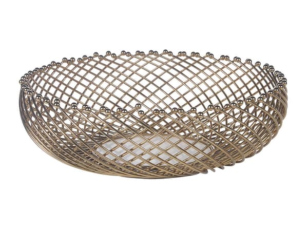 Dekorativ skål guld metal rund accent skål gennembrudt design