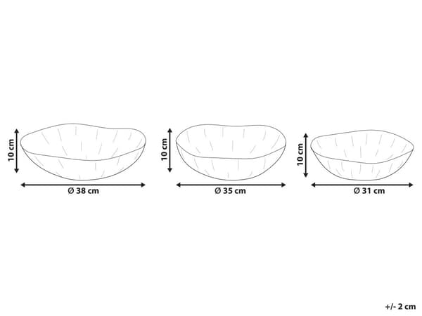 Sæt med 3 Dekorative Skåle Messing Metal Distressed Finish Rund Accent Bowl Design
