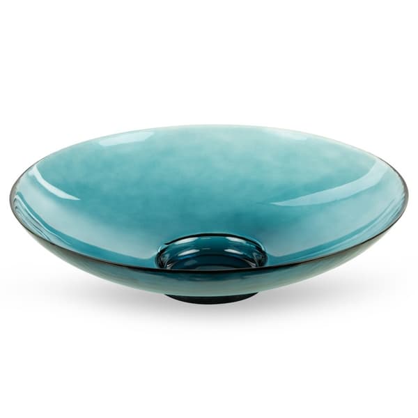 Dekorativ skål LILI6 35x9 Eurofirany turkos glas