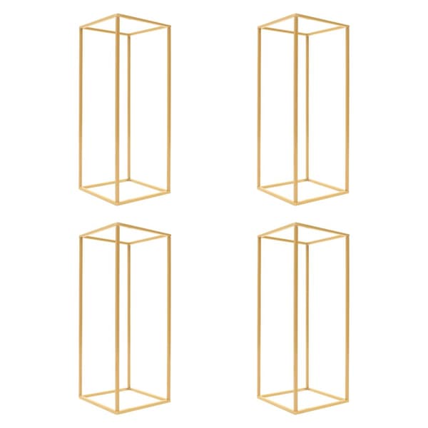 Geometrisk Blomsterställning, Elegant Guldfinish, Verktygsfri Montering,Guld, M