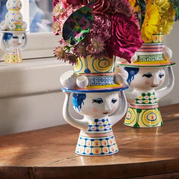 Lady with Hat Vase - Bjørn Wiinblad