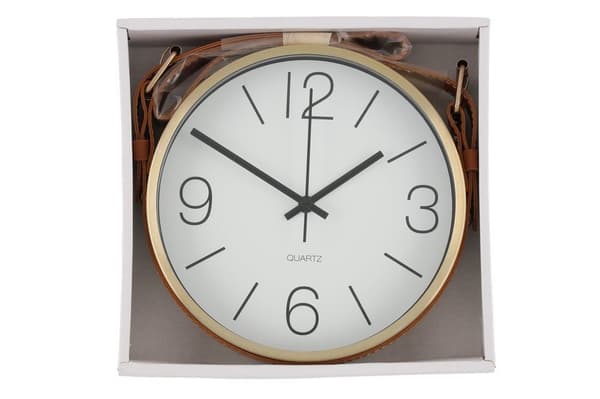 4Living Vægur Key West med rem 17 cm guld