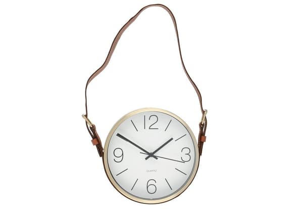 4Living Vægur Key West med rem 17 cm guld