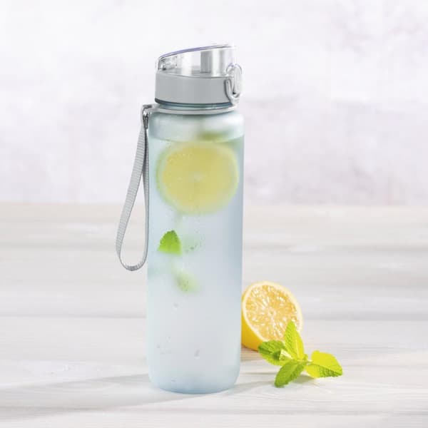 Xavax Sports Drinking Bottle, 1 l, Leak-proof, Loop, Single-handed Closure, blue