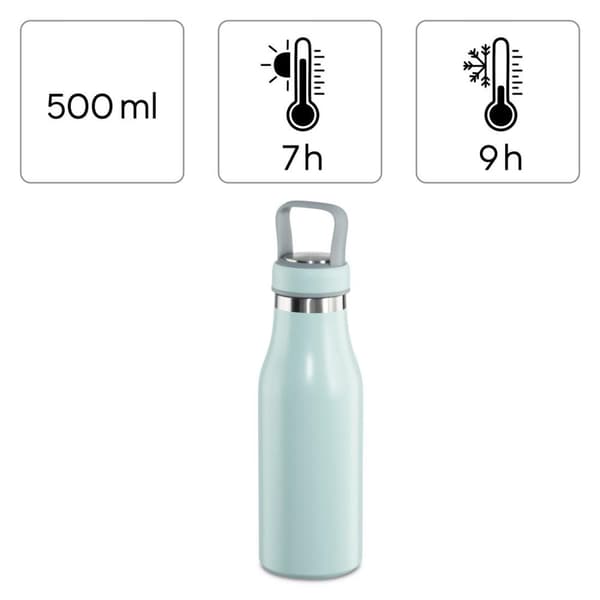 Xavax Drinking Bottle, 500 ml, Twist Closure, Leak-proof, Carbonated Drinks-safe, blue
