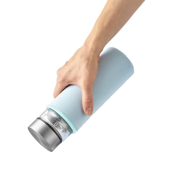 Xavax To Go Glass Bottle, 450ml, with Protective Sleeve, Insert, for Carbonated & Hot/Cold