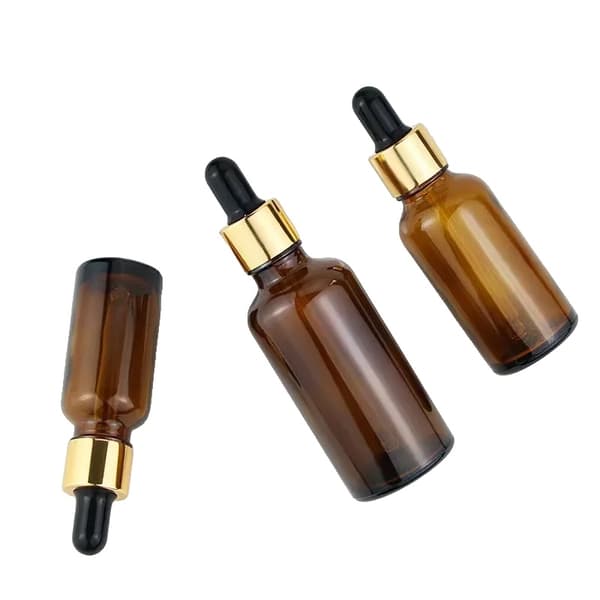 Tiputuspullo, lasimateriaali, useita kapasiteetteja, kosmetiikkapakkaus,50ml, 28kpl ruskea kulta