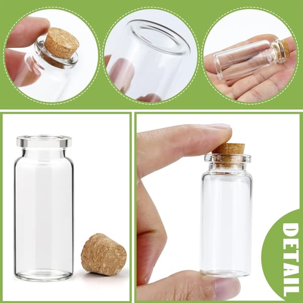12 stk 25 ml miniglasflasker, prøveglasflasker med kork, 1 glasflaske, miniflasker med kork til gør-det-selv-dekoration, parfume