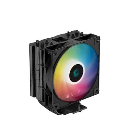 DeepCool AG400 BK ARGB, CPU Air Cooler, 1x120mm ARGB PWM Fan, TDP 220W, 4 Heatpipes, Black, LGA1700/1200/115x, AMD AM5/AM4, 125x92x150 mm(LxWxH), 2Y, musta, Valkoinen