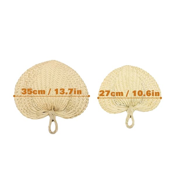 Naturlige Palm Leaf Håndfans, Håndlavet til Bryllupper, Allsidig Dekoration og Gaver,24 stykker, 27cm og 35cm