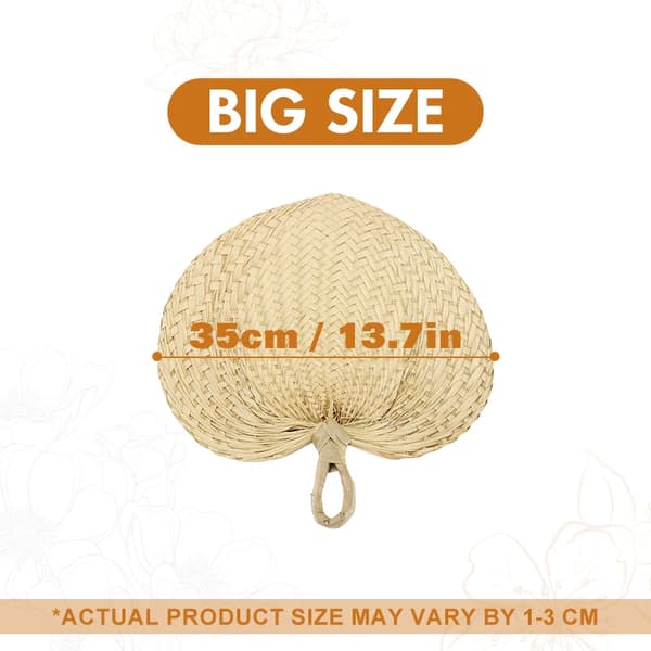 Naturlige Palm Leaf Håndfans, Håndlavet til Bryllupper, Allsidig Dekoration og Gaver,24 stykker, 35 cm