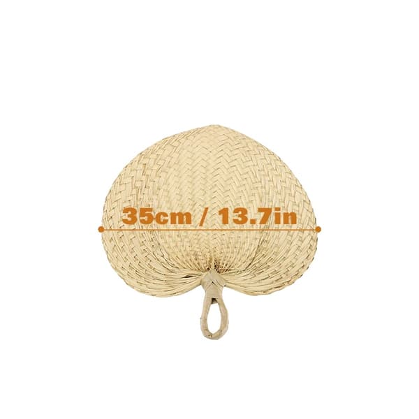 Naturlige Palm Leaf Håndfans, Håndlavet til Bryllupper, Allsidig Dekoration og Gaver,24 stykker, 35 cm