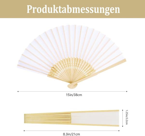 Lollanda Taitettava käsituuletin, tyylikäs, kevyt, viilentävä, tupsulla ja säilytyspussilla, häihin, tanssiin ja koristeluun