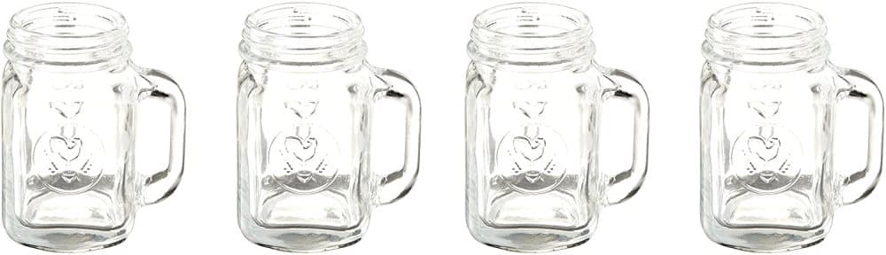 Kikkerland Mason Jar Shot Glass, set om 4