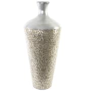 Vase DKD Home Decor Mosaik Sølvfarvet Grå Perlemor Bambus (30 x 30 x 70 cm)