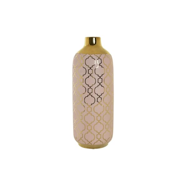 Vas DKD Home Decor Porslin Rosa Gyllene Orientalisk (15 x 15 x 41,5 cm)