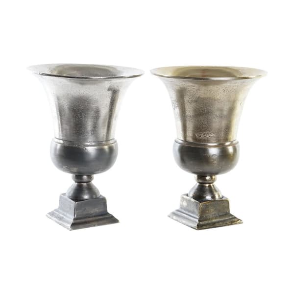Vas DKD Home Decor 24 x 24 x 31,5 cm Silvrig Gyllene Aluminium Modern (2 antal)
