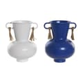 Miniatyrbillede 1 af 3: Vase DKD Home Decor Metal Hvid Marineblå (12 x 12 x 16 cm) (2 enheder)