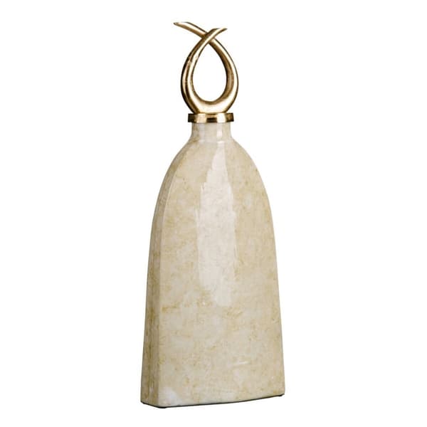 Vas 24 x 13 x 64 cm Glas Gyllene Metall Vit