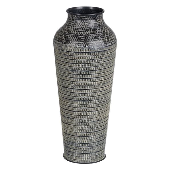 Vase 20 x 20 x 49,5 cm Sort Aluminium